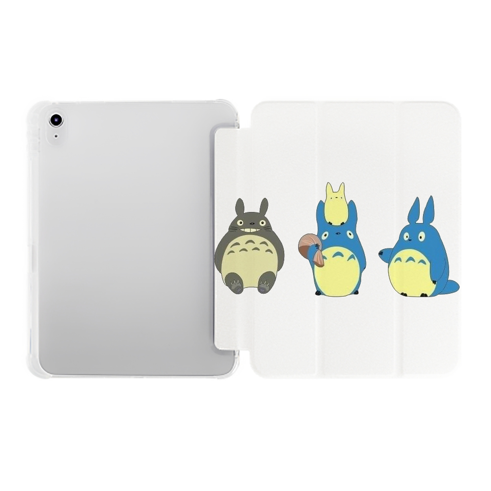 （画像用） となりのトトロ 草壁メイ 草壁サツキ My Neighbor Totoro Satsuki Kusakabe Mei Kusakabe IPad ケース ペン収納付き 三つ折りスタンド PUレザー×シリコン 対応機種9.5/10.5/10.9インチ